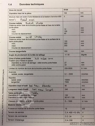 Frezarka do kół zębatych - pionowa SAMPUTENSILI S130 CNC Modul