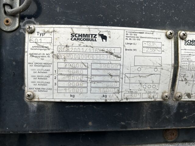 Prelate glisante Schmitz Cargobull SCS 24/L / Curtainside / SAF Disk / NL Trailer