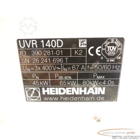 Componente Heidenhain Heidenhain UVR 140D 390 281-01 generalüberholt mit 3 Monaten Gewährleistung SN26241696T im Austausch (Exchange)