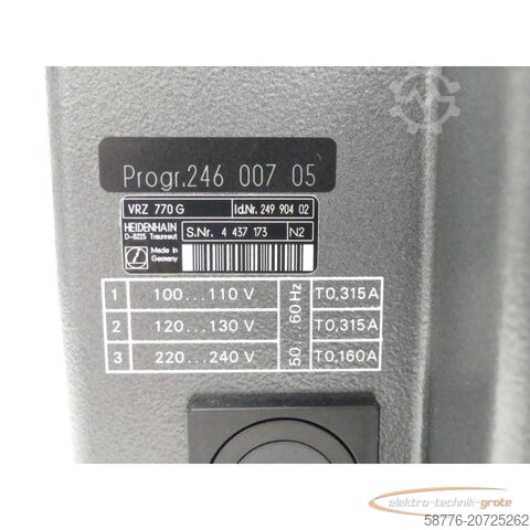 Component Heidenhain VRZ 770 G 3-Achsen Zähler Id. 249 904 02 SN:4437173 - ! -