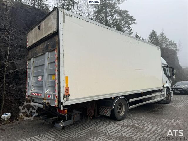 Box body Iveco Stralis 360 4x2 box truck with full side opening.
