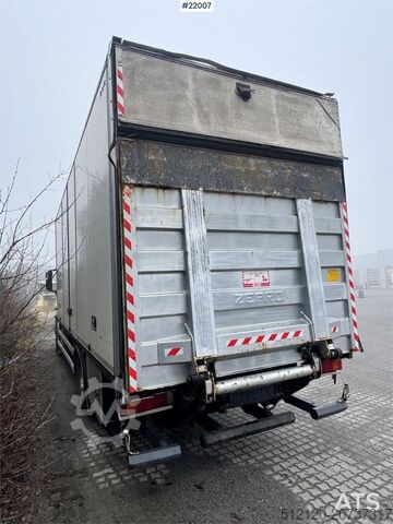 Box body Iveco Stralis 360 4x2 box truck with full side opening.