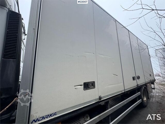 Box body Iveco Stralis 360 4x2 box truck with full side opening.