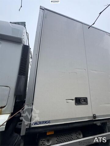 Box body Iveco Stralis 360 4x2 box truck with full side opening.