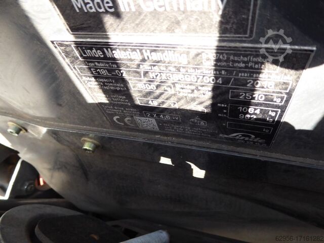 Ηλεκτρικό περονοφόρο 3 τροχούς Linde E18L-02