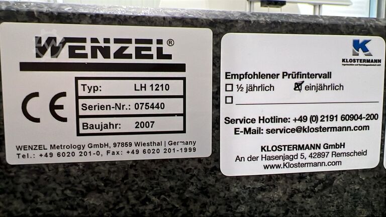 Maszyna współrzędnościowa pomiarowa Wenzel 2007