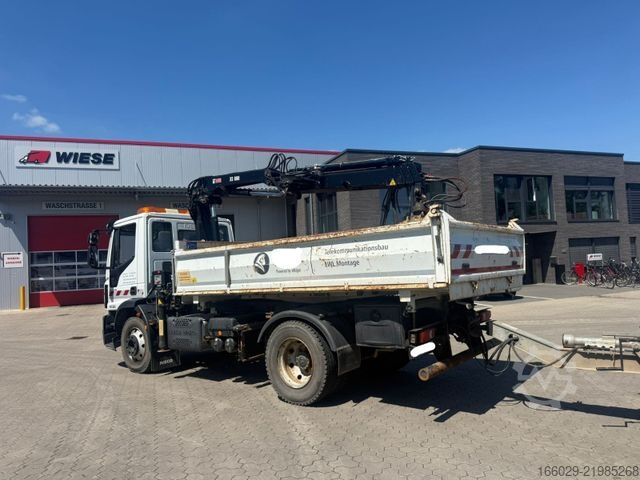 Üç taraflı damperli kamyon IVECO 140E250 Kipper mit HIAB Kran inklusive Anhänger