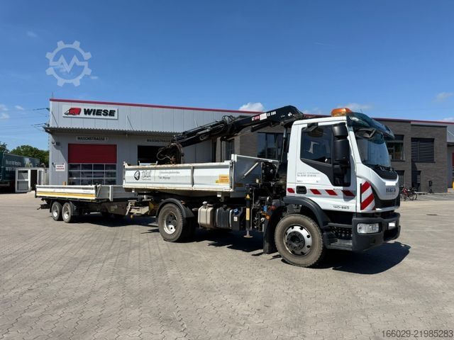 Damperli kamyon IVECO 140E250 Kipper mit HIAB Kran inklusive Anhänger