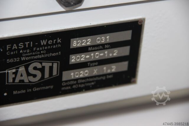 Máquina plegable Fasti 1020x1,2