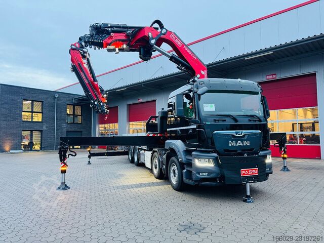 Vrachtauto met open laadbak MAN TGS 35.520 8x4 Hydro, Kran Fassi F805 TECHNO