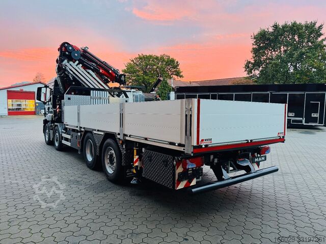 Vrachtauto met open laadbak MAN TGS 35.520 8x4 Hydro, Kran Fassi F805 TECHNO