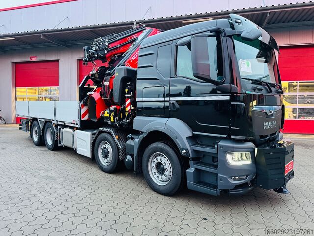 Vrachtauto met open laadbak MAN TGS 35.520 8x4 Hydro, Kran Fassi F805 TECHNO
