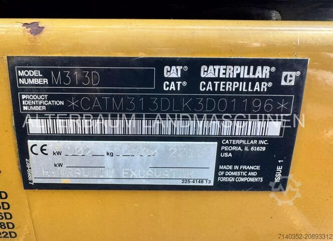 Mobiele graafmachine Caterpillar M313D – CE