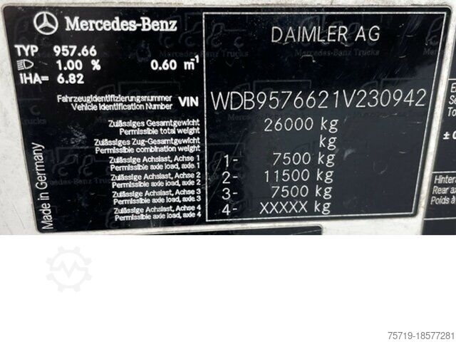 Vuilniswagen Mercedes-Benz 2633 6x2 EEV Econic Faun Powerpress II 524