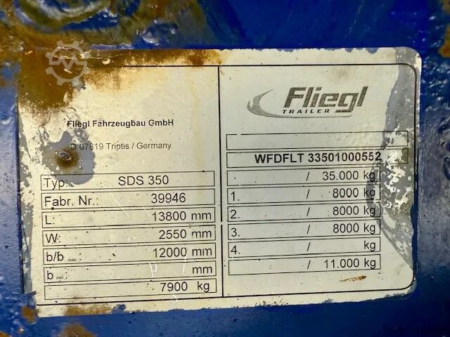 Laadplatform Fliegl BPW / Liftachse / Bordwand