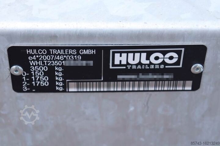 Hulco Terrax-2 3500kg 2 Axel Trailer, 2.770 kg Capacity, Hulco Terrax-2 3500kg 2 Axel Trailer, 2.770 kg Capacity,
