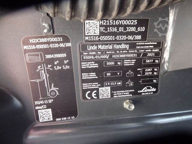 Elektro 4 Rad-Stapler Linde E50HL-01/600