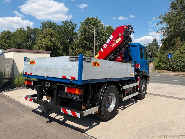 LKW mit Pritsche (offen) MAN TGM 10.180 4x4 KRAN 16m single bereift FUNK