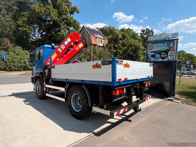 LKW mit Pritsche (offen) MAN TGM 10.180 4x4 KRAN 16m single bereift FUNK