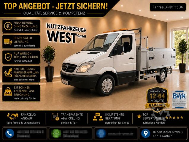 Φορτηγό ανατρεπόμενο βαν MERCEDES-BENZ Sprinter 316 Benzin/Gaß*Kran*+Kipper*Garantie