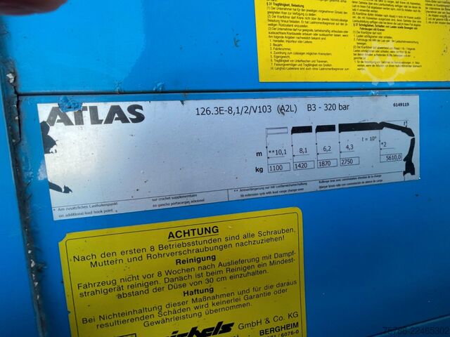 Gru montata su autocarro MERCEDES-BENZ Actros 1832 LL/MP3/Atlas 126.3 Funk/AC/Retarder