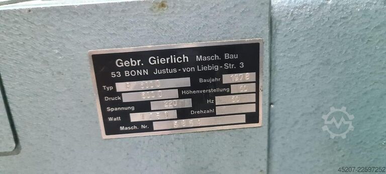 Gierlich P 6000 varmfoliestämplingsmaskin Gierlich P 6000