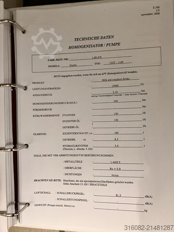 Omogenizator APV Gaulin G 132 T-3.6P