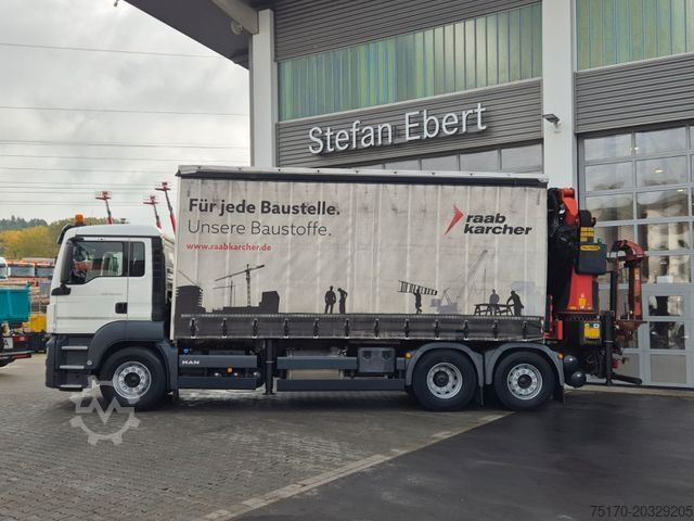 Kamion sa ravnom platformom i ceradom MAN TGS 26.400 6x2-4 LL PK 34002-SH E+PJ 060 B Funk