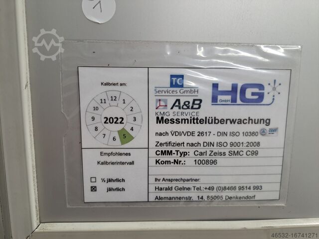 Koordinera mätmaskin Carl Zeiss SMC C99