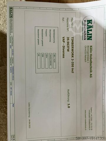 Schaaf- en freesmachine KÄLIN Timberwork2-350