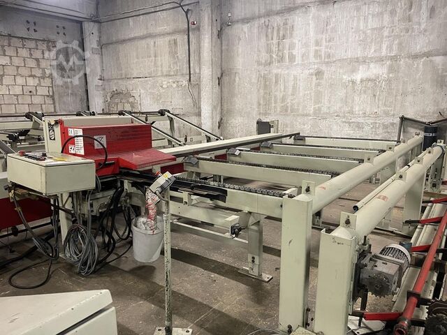 Moulder line automation with stacker Weinig E6 infeed + A5 outfeed + stacker