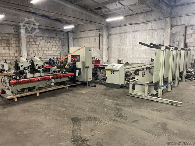Moulder line automation with stacker Weinig E6 infeed + A5 outfeed + stacker