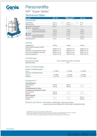 Genie IWP20S Super Series personenlift Genie IWP-20S