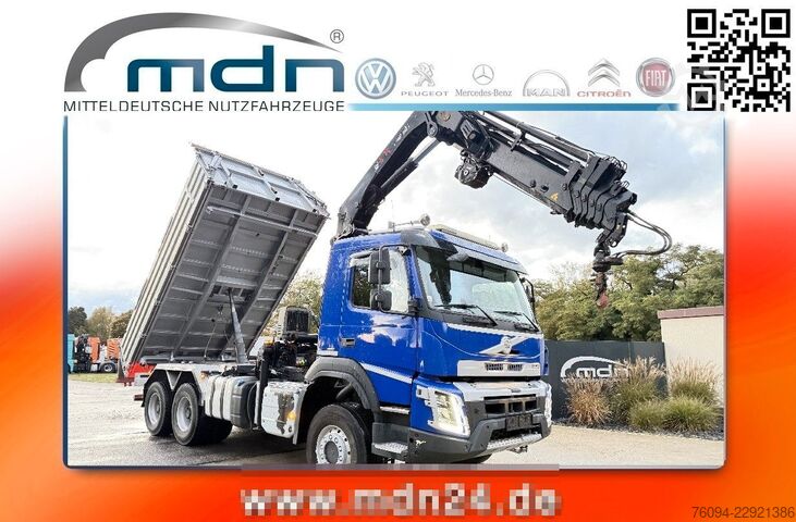 Autocamion basculant tridirecțional VOLVO FMX 420 6x6 Kipper KRAN 21m WINDE FUNK Bordmatik