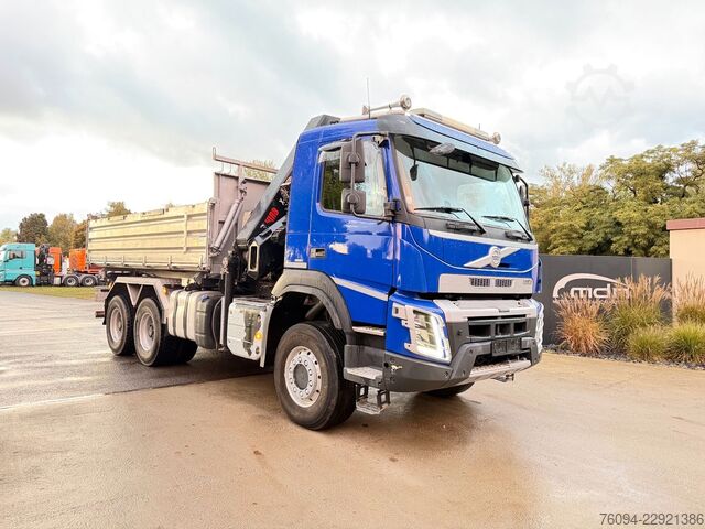 Autocamion basculant tridirecțional VOLVO FMX 420 6x6 Kipper KRAN 21m WINDE FUNK Bordmatik
