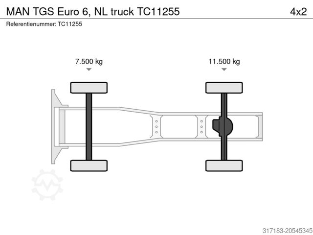 Standaard trekker MAN TGS Euro 6, NL truck