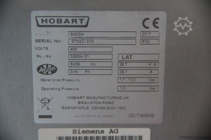 Kuru buhar fırını / Hızlı buhar fırını Hobart 305GH