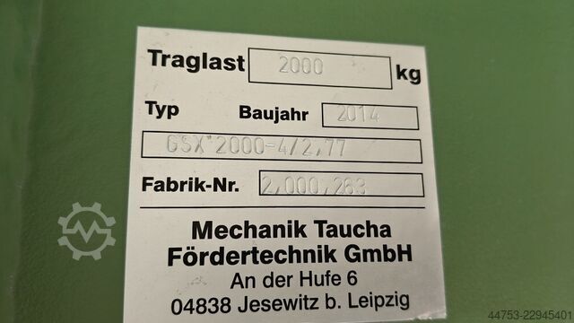 Obrotowy żuraw słupowy 1 t - wysięg 3 m Taucha GSX 2000 - 4/2,7/1