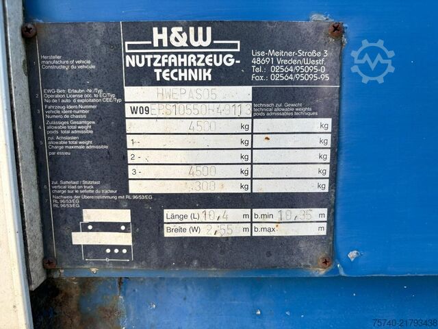 Curtain sided H&W aanhanger