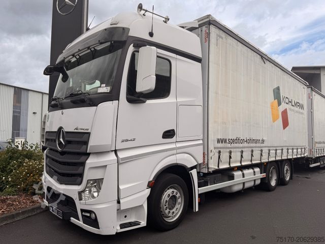 Plattewagen met zeil MERCEDES-BENZ Actros 2542 LnR 6x2 Retarder Standklima