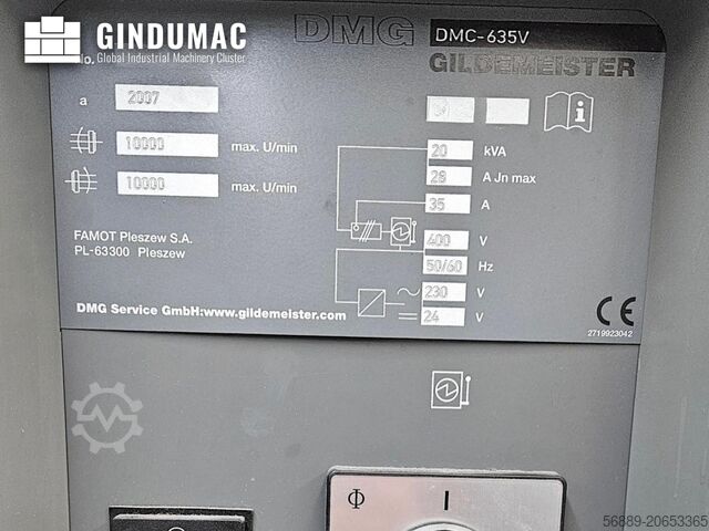 Függőleges megmunkáló központ DMG DECKEL MAHO DMC 635V