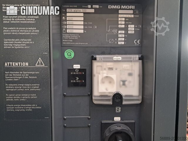Vändkvarnscentrum DMG MORI CTX Alpha 500 V6
