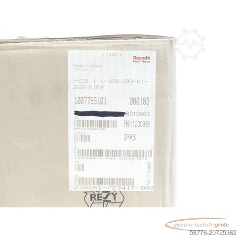 Indramat-component Indramat KDS 1.1-100-300-W1-220/S102 / R911230965 SN:232261-723419-009 - ungebr.! -