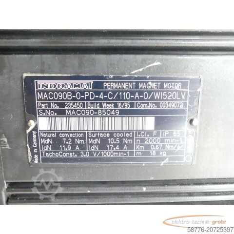 Indramat-component Indramat MAC090B-0-PD-4-C/110-A-0/WI520LV SN: MAC0290-85049 + ROD 1424.003-1250