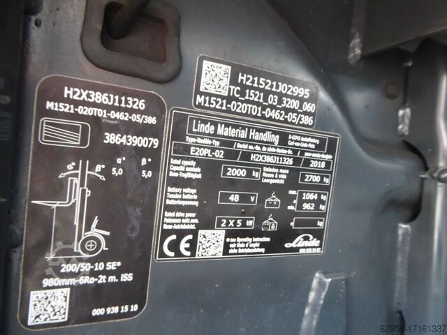 Stivuitor electric cu 4 roți Linde E20PL-02