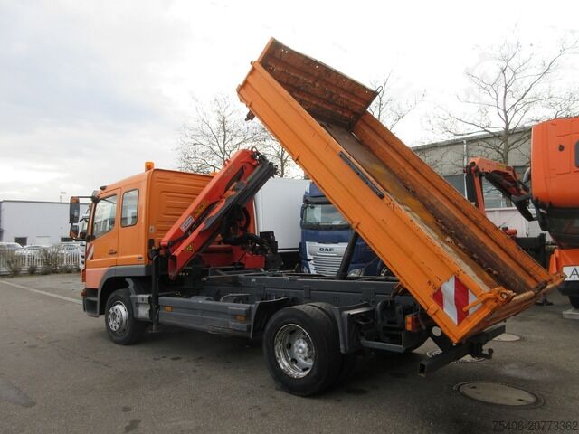 Three-sided tipper truck mercedes-benz 1218 Atego 3-S-Ki, Kran,Greifersteuerung,Doka