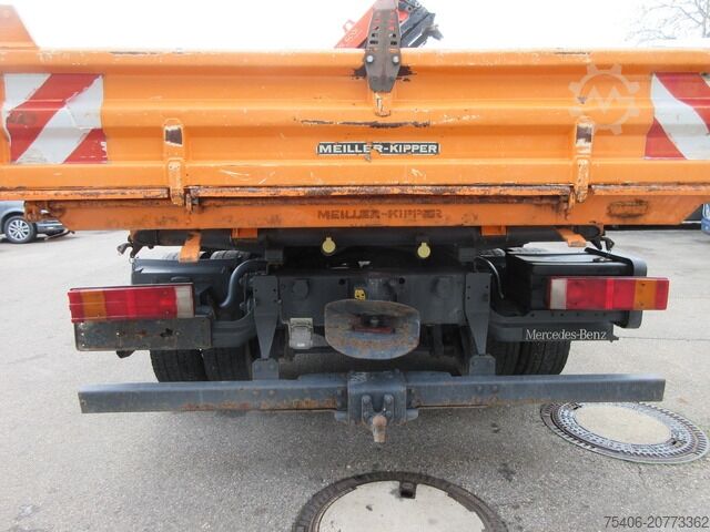 Three-sided tipper truck mercedes-benz 1218 Atego 3-S-Ki, Kran,Greifersteuerung,Doka