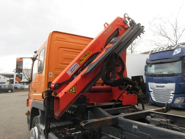 Three-sided tipper truck mercedes-benz 1218 Atego 3-S-Ki, Kran,Greifersteuerung,Doka