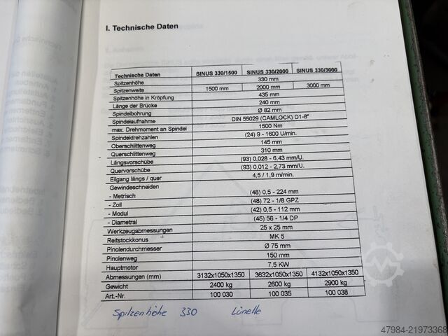 Torno central KNUTH SINUS 330/3000