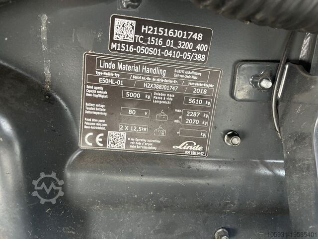 Ηλεκτρικό περονοφόρο τετράτροχο Linde E50HL-01